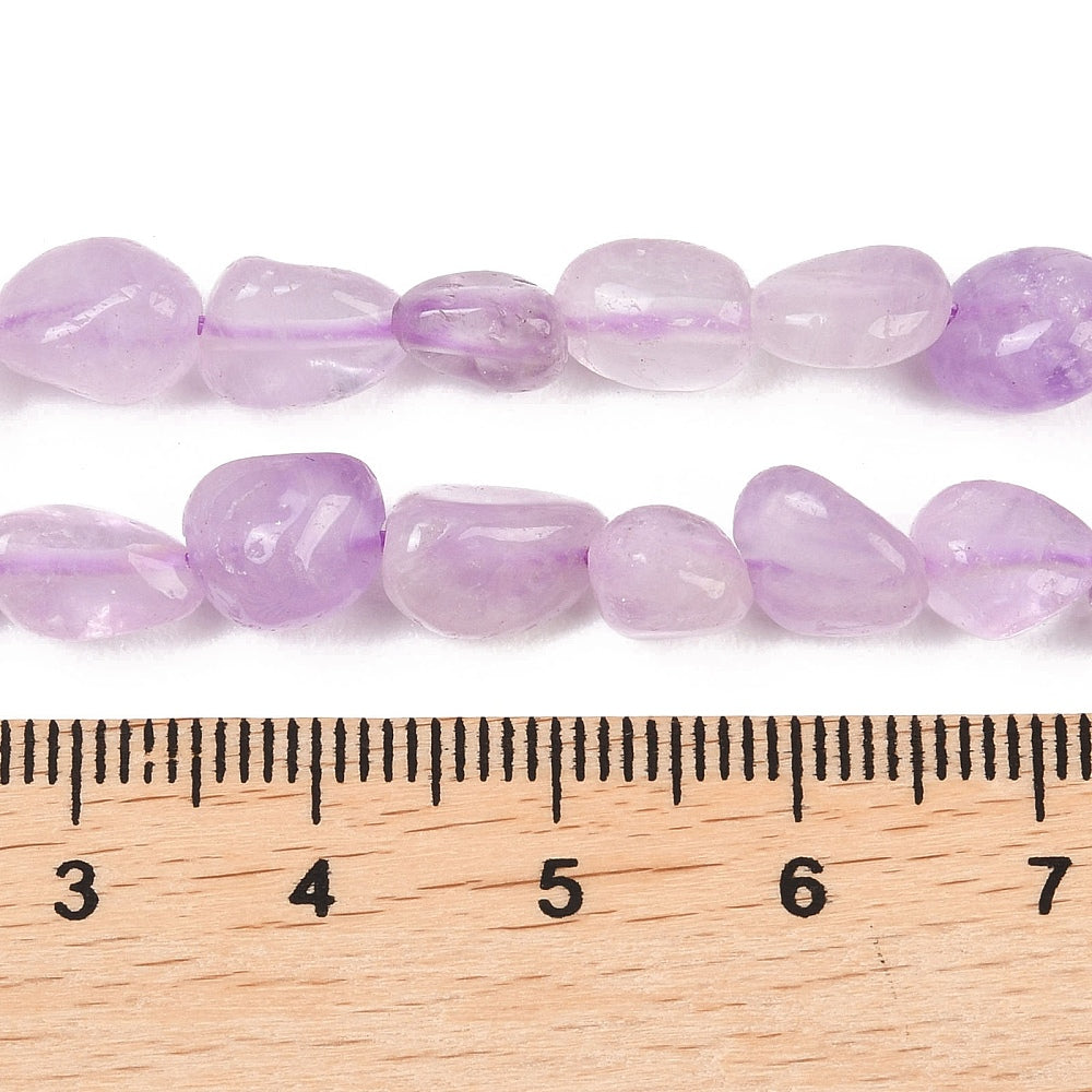 Ametist lavendelfärgade nuggets 6-12mm, 1 sträng (19cm)