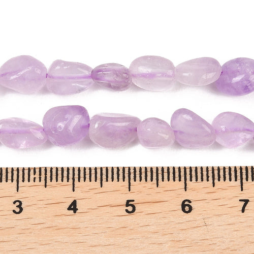 Ametist lavendelfärgade nuggets 6-12mm, 1 sträng (19cm)