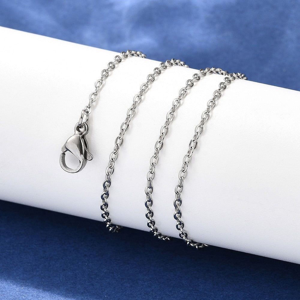 Halsband kabelkedja rostfritt stål 44,9 cm nickelfri, 4-pack