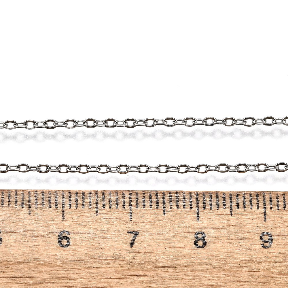 Halsband kabelkedja rostfritt stål 44,9 cm nickelfri, 4-pack