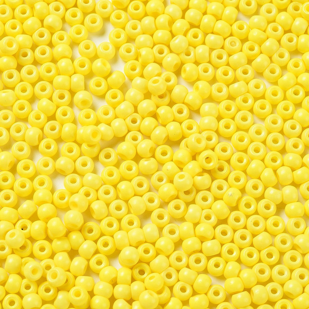 Seed Beads 4x3mm Gul Ugnshärdad, 30 gram (ca 350st)