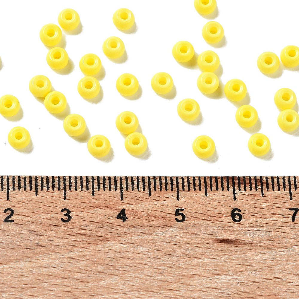 Seed Beads 4x3mm Gul Ugnshärdad, 30 gram (ca 350st)