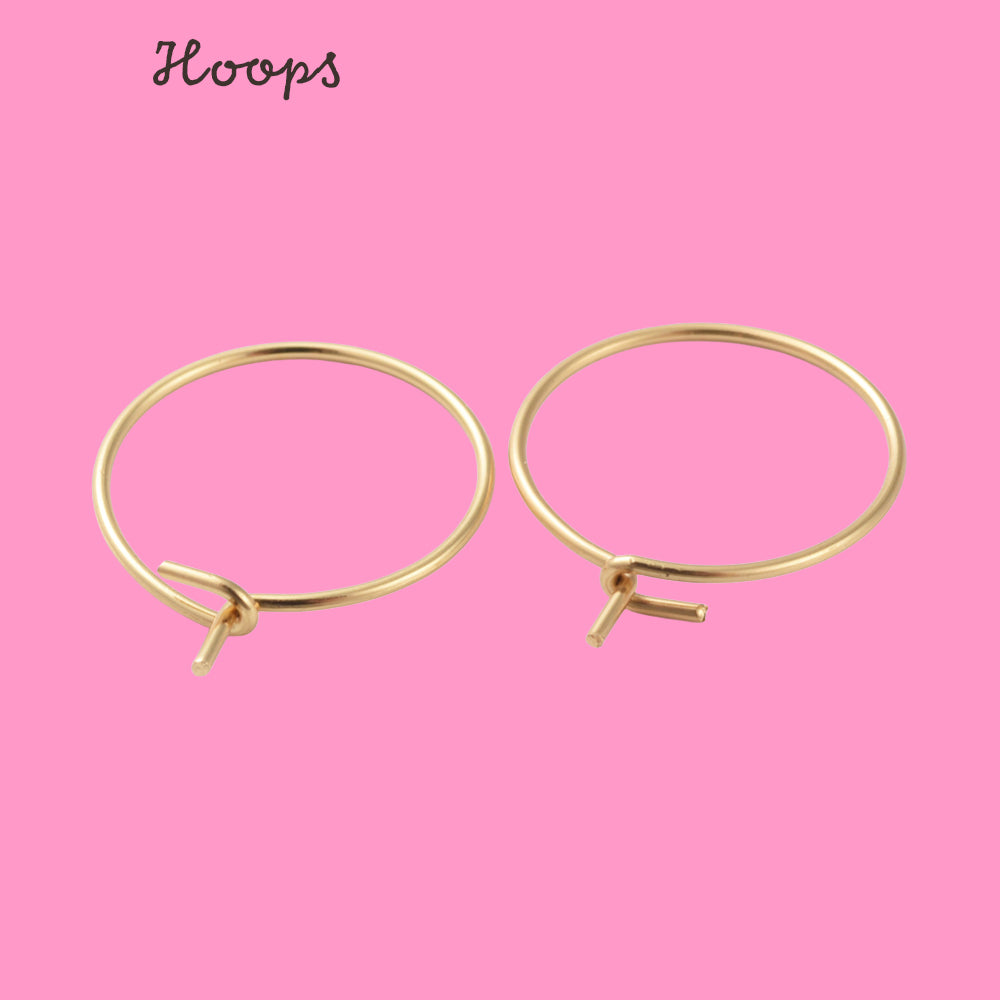 Creolörhängen Hoops 15mm 18K Guldpläterade Nickelfria, 6-pack