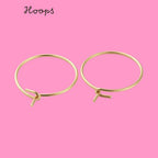 Creolörhängen Hoops 15mm 18K Guldpläterade Nickelfria, 6-pack