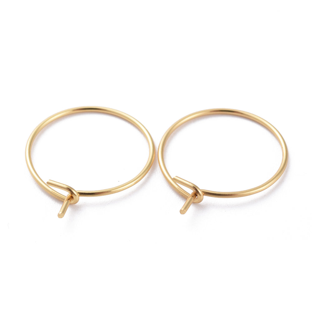 Creolörhängen Hoops 15mm 18K Guldpläterade Nickelfria, 6-pack
