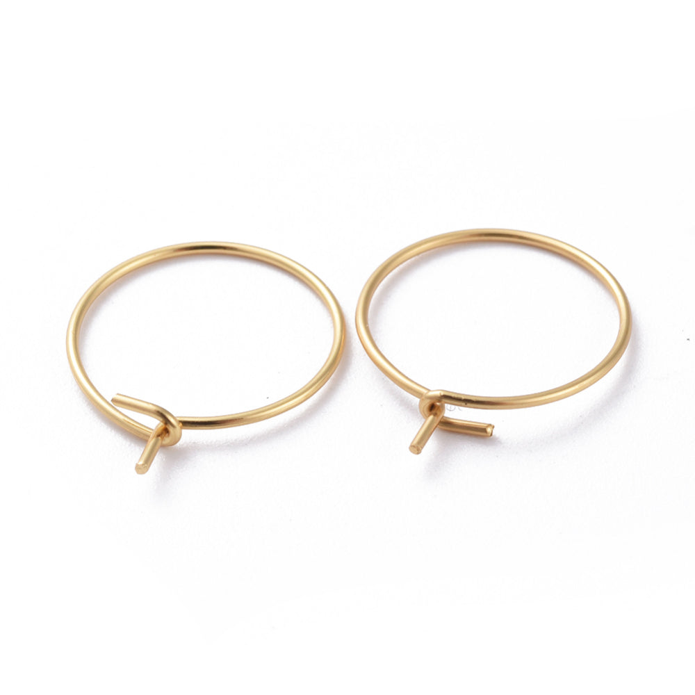 Creolörhängen Hoops 15mm 18K Guldpläterade Nickelfria, 6-pack