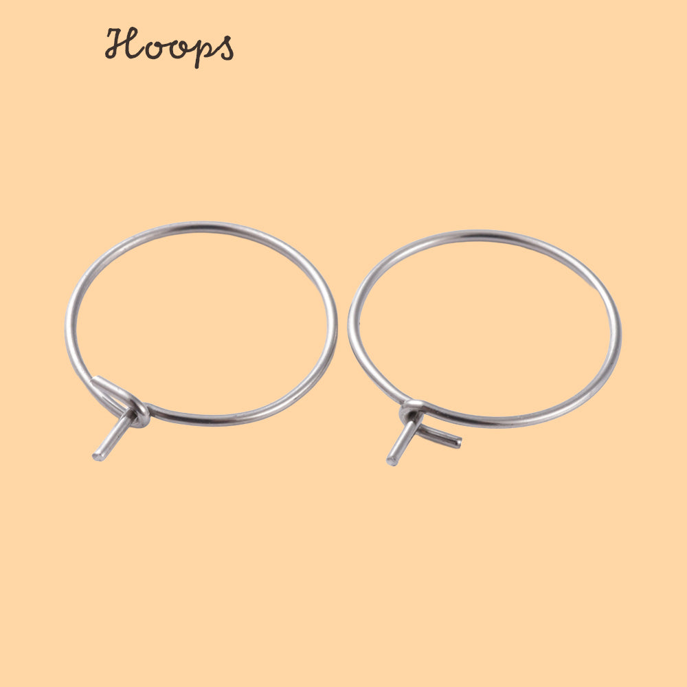 Creolörhängen Hoops 15mm Rostfritt stål Nickelfria, 6-pack