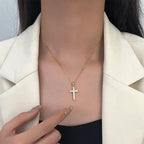 Halsband med Berlock Hänge Kors 18K Guldplätering, 1st