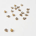 Rund berlock 6mm i rostfritt stål och klar strass gyllene, 2-pack