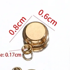 Rund berlock 6mm i rostfritt stål och klar strass gyllene, 2-pack