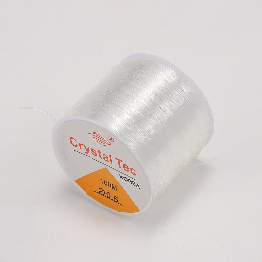 Elastisk rund Smyckestråd Transparent 0,5 mm, 1 rulle (100 m)