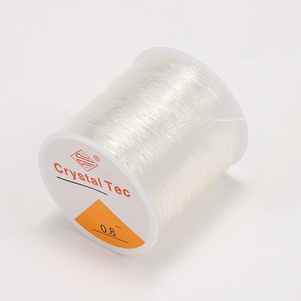 Elastisk rund Smyckestråd Transparent 0,8 mm, 1 rulle (55 meter)