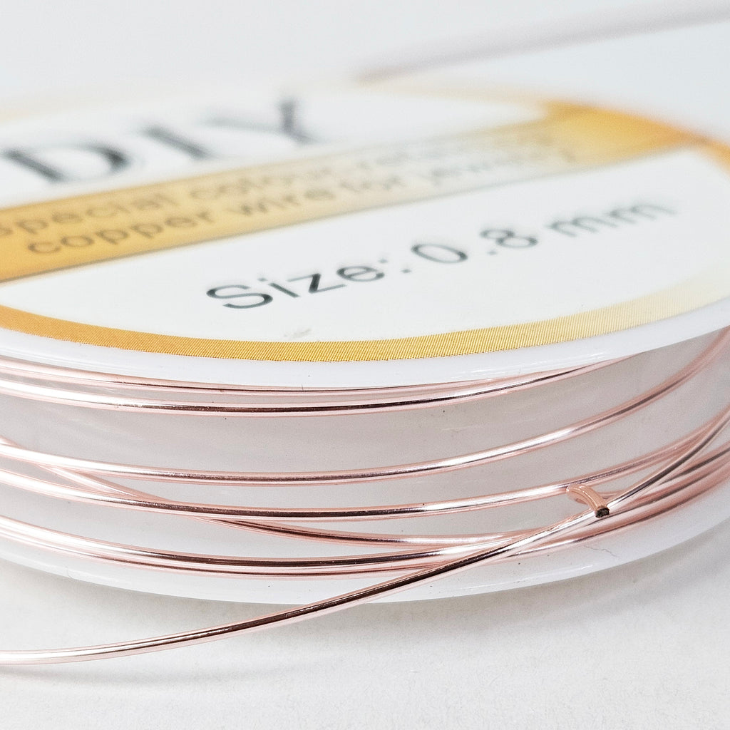 Koppartråd Tarnish-resistant 0,8 mm för wirewrapping Rosa, 1 rulle (1,5 m)