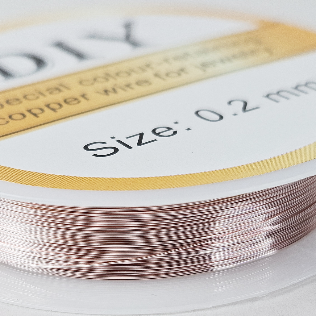 Koppartråd Tarnish-resistant 0,2 mm för wirewrapping Rosa, 1 rulle (18 m)