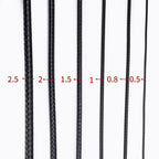 Vaxad flätad smyckestråd 0,8 mm Svart, 8 meter