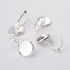 Ramberlock Örhängen Silverpläterade 12mm bricka för Cabochons Flatbacks, 10st