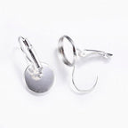 Ramberlock Örhängen Silverpläterade 12mm bricka för Cabochons Flatbacks, 10st