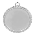 Cabochonberlock Rund med Tvinnad Kant 30 mm för 24-25mm Cabochons Rostfritt stål, 1 st