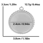 Cabochonberlock Rund med Tvinnad Kant 30 mm för 24-25mm Cabochons Rostfritt stål, 1 st