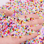 Seed Beads 3mm  Mixade färger ugnshärdade, 30 gram (ca 900st)