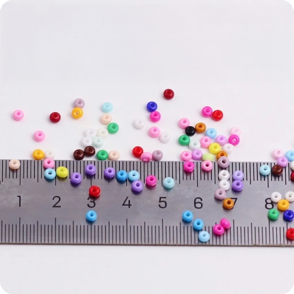 Seed Beads 3mm  Mixade färger ugnshärdade, 30 gram (ca 900st)