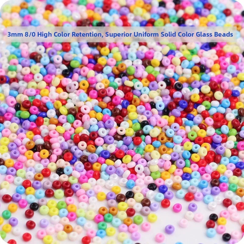Seed Beads 3mm  Mixade färger ugnshärdade, 30 gram (ca 900st)