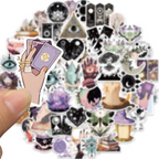 Klistermärken Stickers med vackra motiv tarot mystik tema, 1 set (50 st motiv)