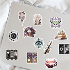 Klistermärken Stickers med vackra motiv tarot mystik tema, 1 set (50 st motiv)