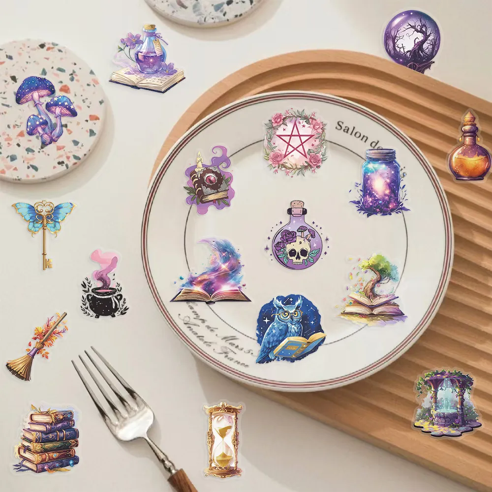 Klistermärken Stickers med magiska mystiska motiv, 1 set (50 motiv)