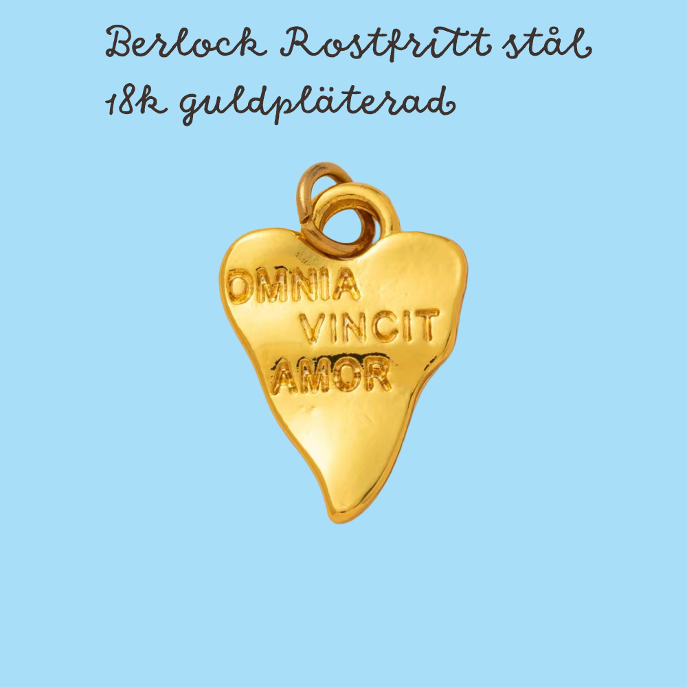 Berlock Hänge Vintage Hjärta 18K Guldpläterad 304 Rostfritt stål, 1 st