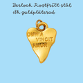 Berlock Hänge Vintage Hjärta 18K Guldpläterad 304 Rostfritt stål, 1 st