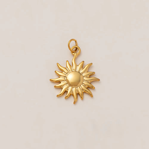 Berlock Hänge Vintage Sol 18K Guldpläterad 304 Rostfritt stål, 1 st