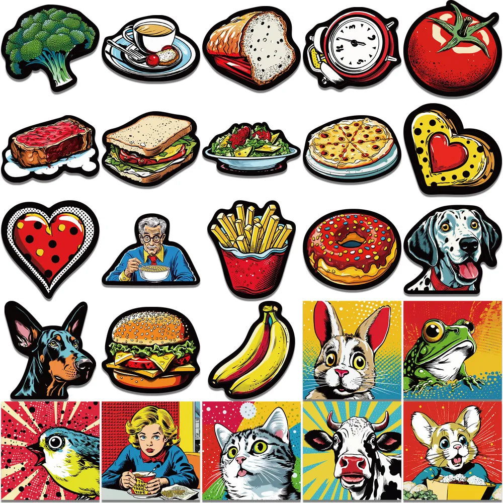 Klistermärken Stickers med motiv Popkonst, 1 set (50 st motiv)