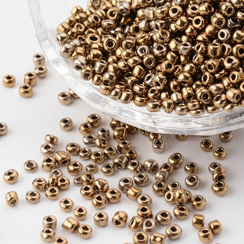 Seed Beads 3mm Guldig Metallic-finnish, 30 gram (ca 900 st)