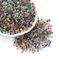 Seed Beads 4mm Transparent med färgad insida mixade, 30 gram