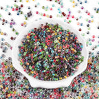 Seed Beads 4mm Transparent med färgad insida mixade, 30 gram
