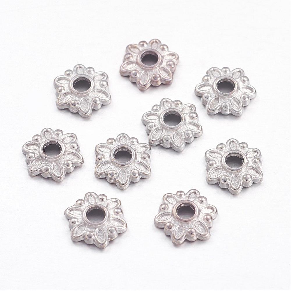 Pärlhattar 7x7mm Platinum, 30-pack