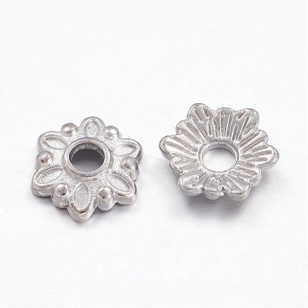 Pärlhattar 7x7mm Platinum, 30-pack