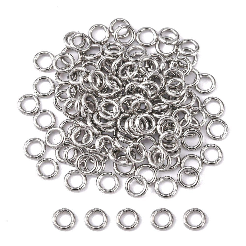 Öppna Bindringar 5x1mm 304 Rostfritt stål, 50-pack