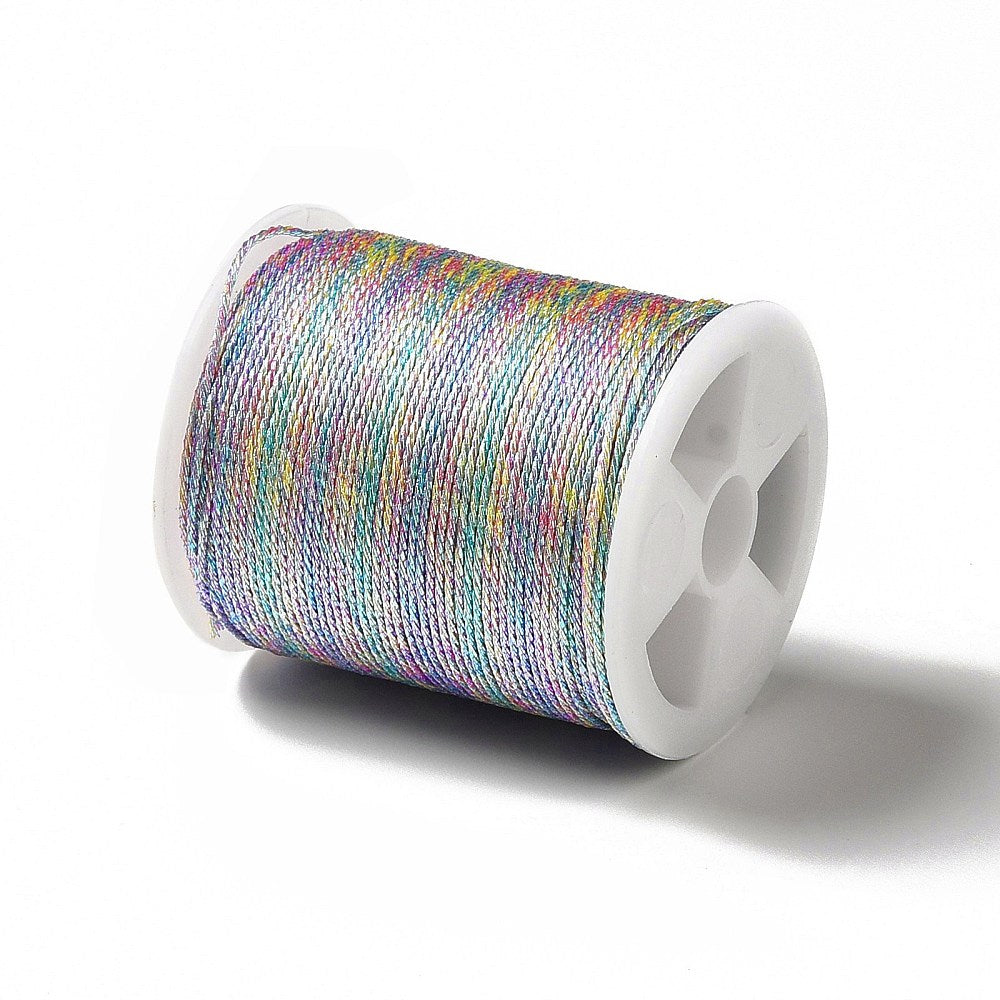 Smyckestråd broderitråd metallictråd rainbow 0,6 mm, 1 rulle (17 m)