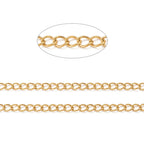 Tvinnad kedja Twisted chain i rostfritt stål 4×3×0,6mm 18K Guldplätering, 1 meter