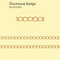 Tvinnad kedja Twisted chain i rostfritt stål 4×3×0,6mm 18K Guldplätering, 1 meter