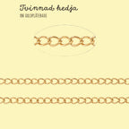 Tvinnad kedja Twisted chain i rostfritt stål 4×3×0,6mm 18K Guldplätering, 1 meter