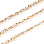 Tvinnad kedja Twisted chain i rostfritt stål 4×3×0,6mm 18K Guldplätering, 1 meter