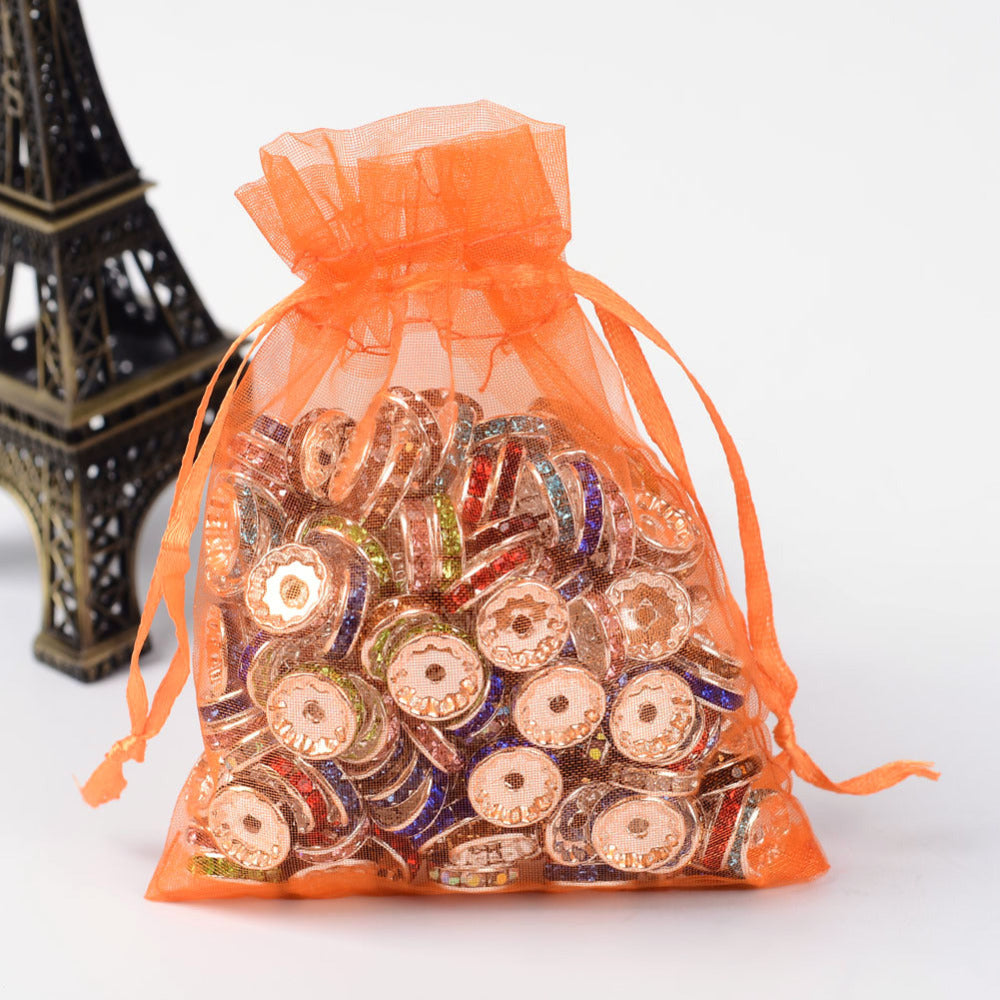 Organzapåsar 12x9cm Orange, 10-pack