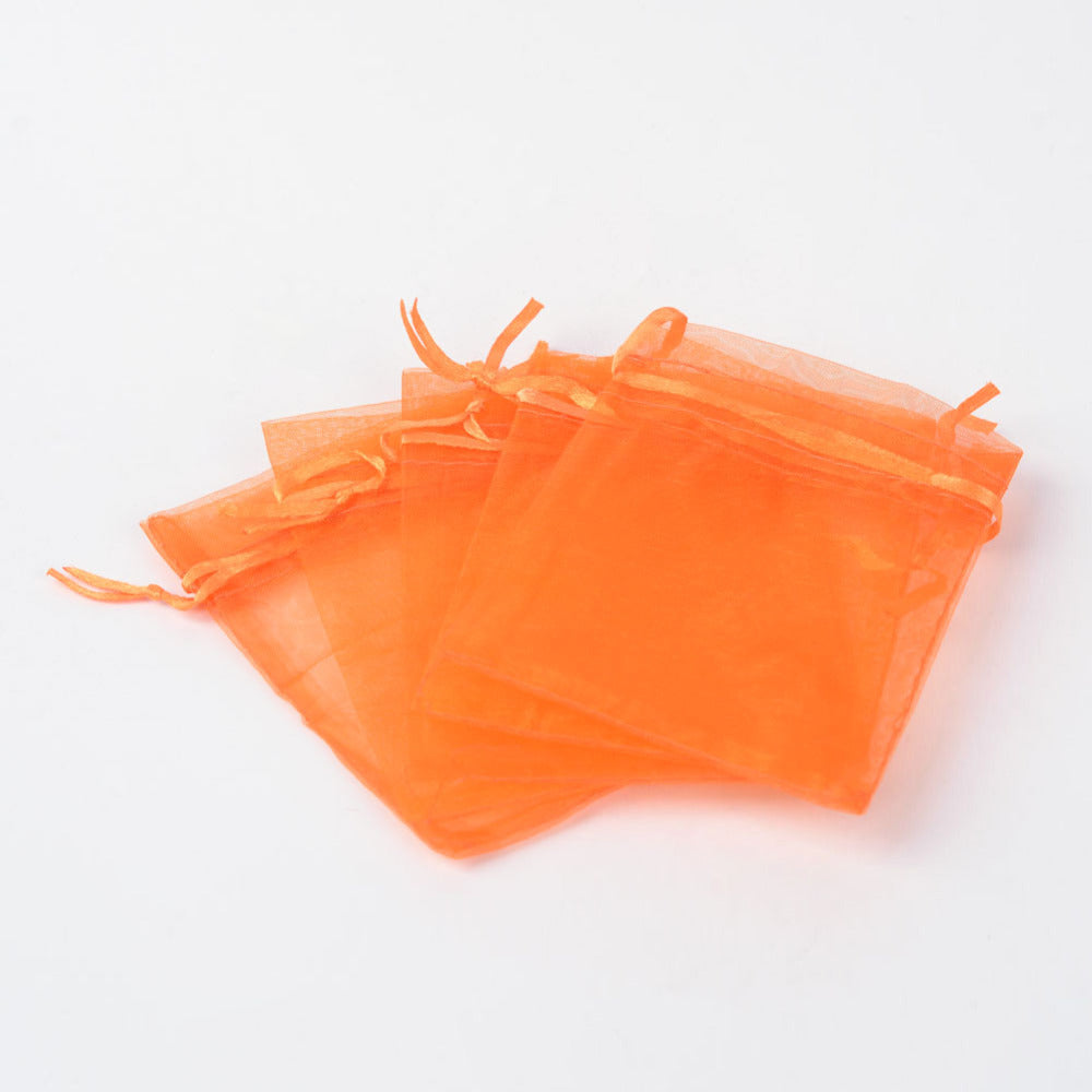 Organzapåsar 12x9cm Orange, 10-pack