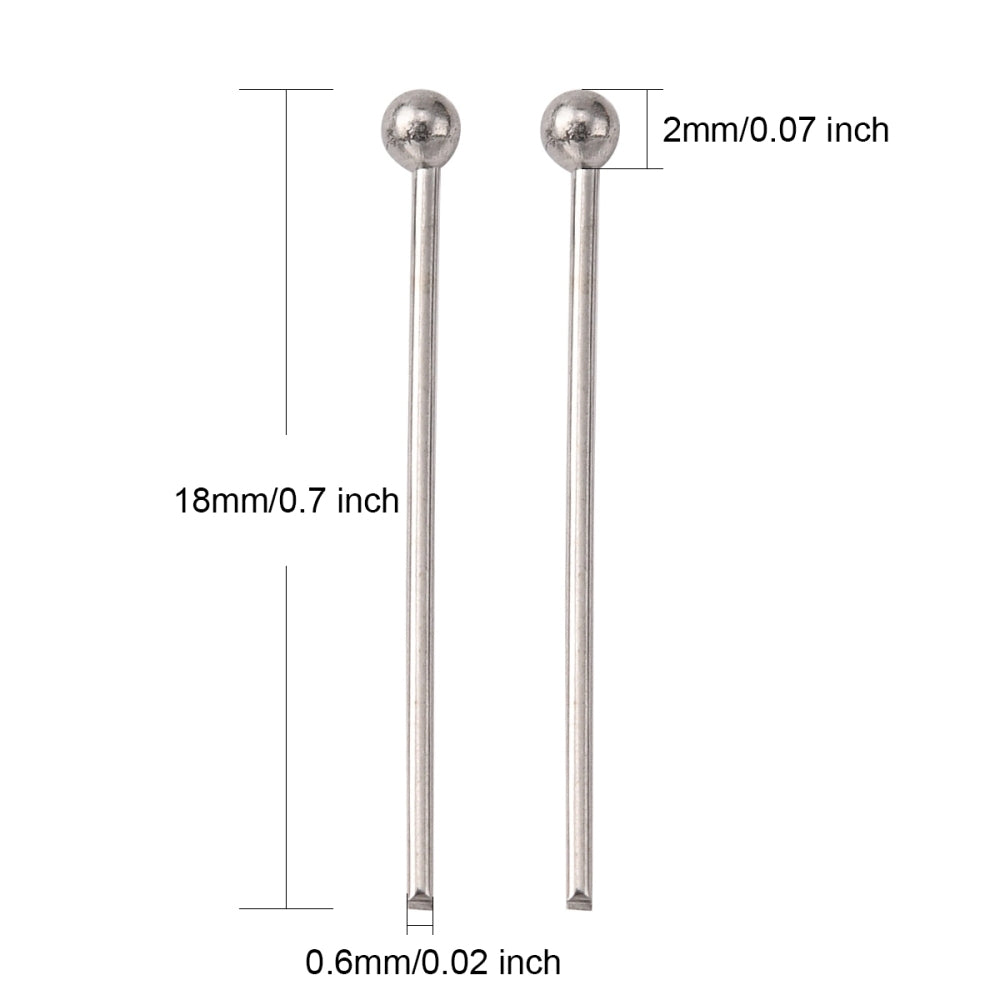 Kulpinnar 18x0,6mm i 304 Rostfritt Stål, 30-pacK