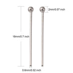 Kulpinnar 18x0,6mm i 304 Rostfritt Stål, 30-pacK