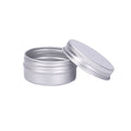 Aluminiumburkar 20ml Platinumfärgade 3,9x2cm med skruvlock, 2-pack