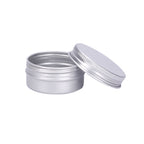 Aluminiumburkar 20ml Platinumfärgade 3,9x2cm med skruvlock, 2-pack